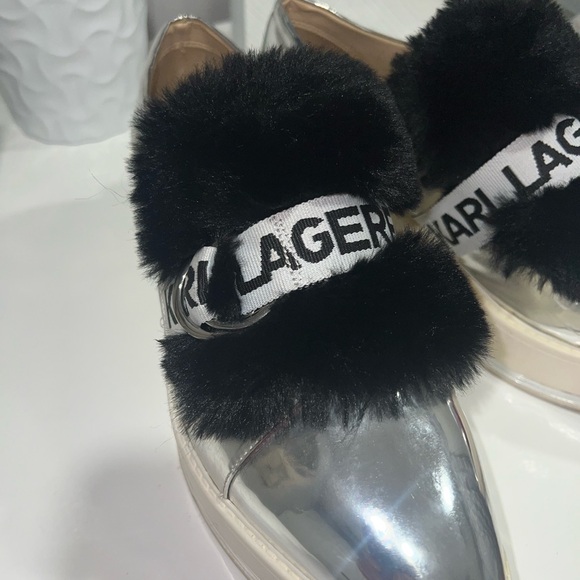 Karl Lagerfeld Birdie Metallic Patent Leather Slip On Sneakers. Size 8.5 - Picture 6 of 13